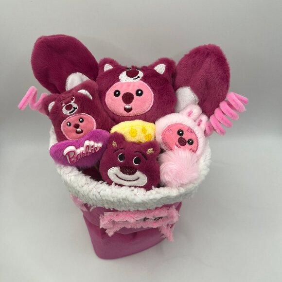 Loopy Strawberry Bear Plush Bouquet - Birthday & Christmas Gift - Picture 6 of 7